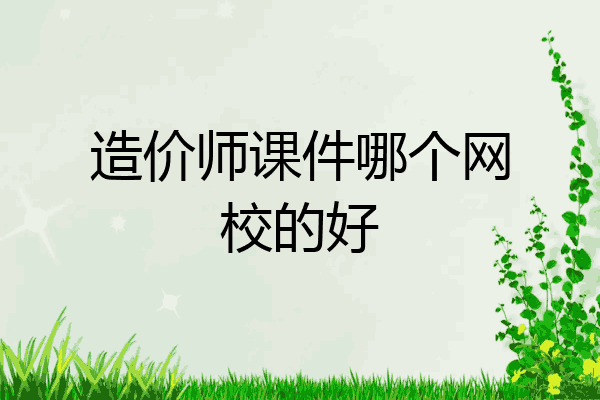 造价师课件哪个网校的好