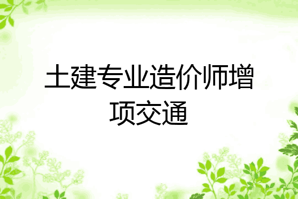 土建专业造价师增项交通