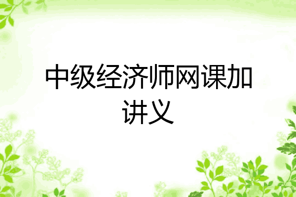 中级经济师网课加讲义