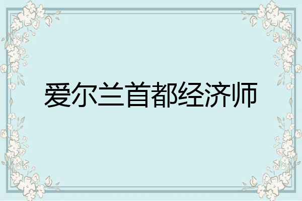 爱尔兰首都经济师