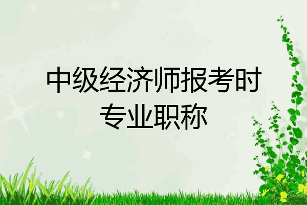 中级经济师报考时专业职称
