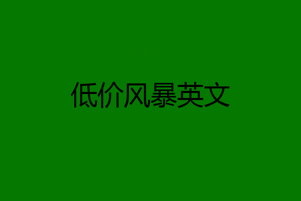 低价风暴英文