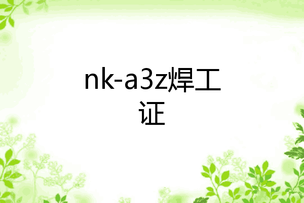 nk-a3z焊工证