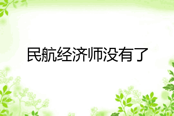 民航经济师没有了