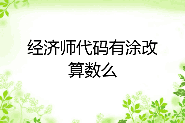 经济师代码有涂改算数么