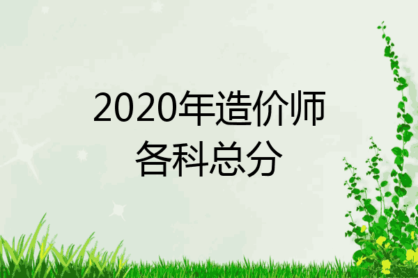2020年造价师各科总分