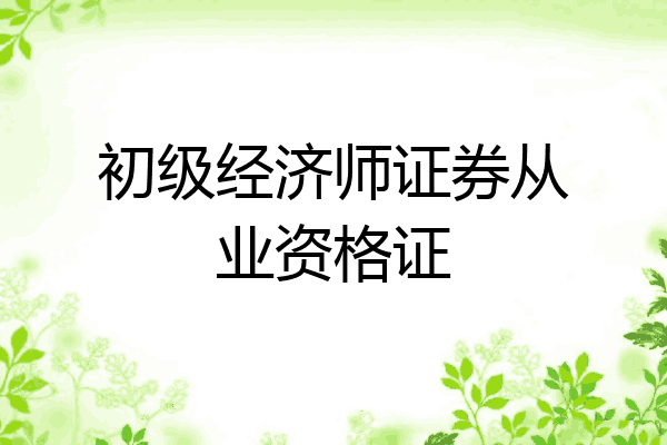 初级经济师证券从业资格证