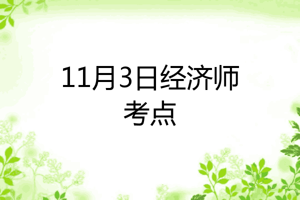 11月3日经济师考点