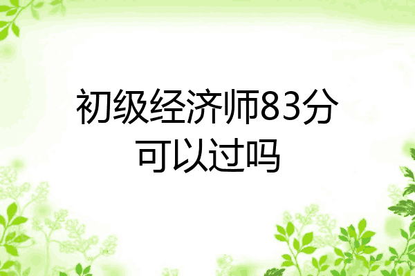 初级经济师83分可以过吗