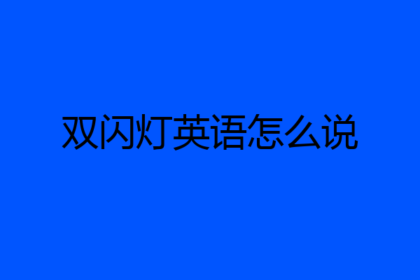 双闪灯英语怎么说