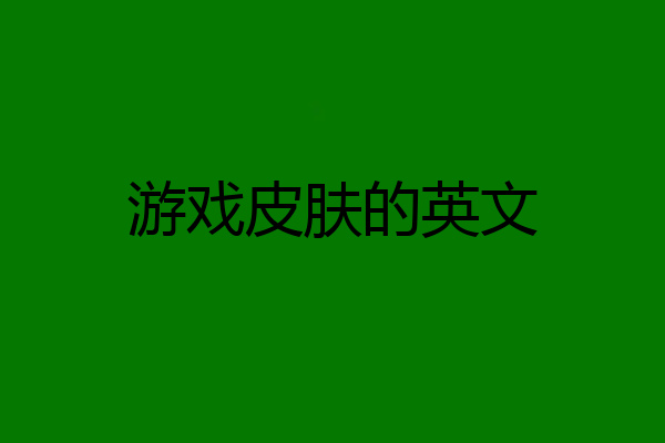 游戏皮肤的英文