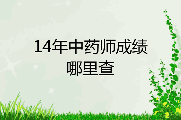 14年中药师成绩哪里查