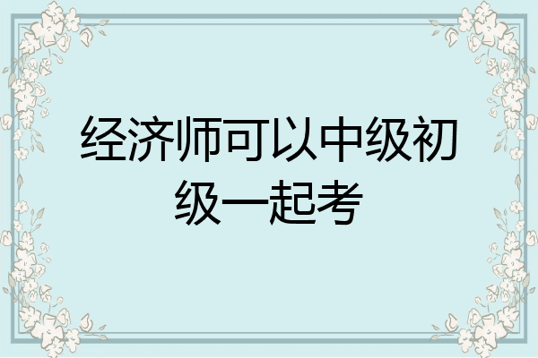 经济师可以中级初级一起考
