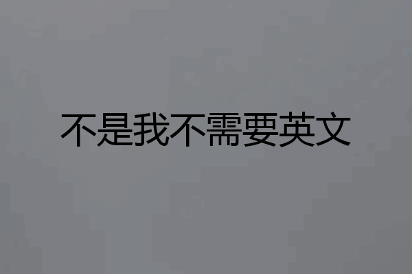不是我不需要英文