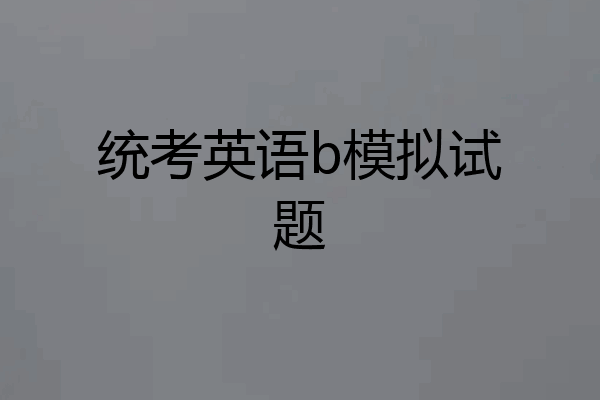 统考英语b模拟试题