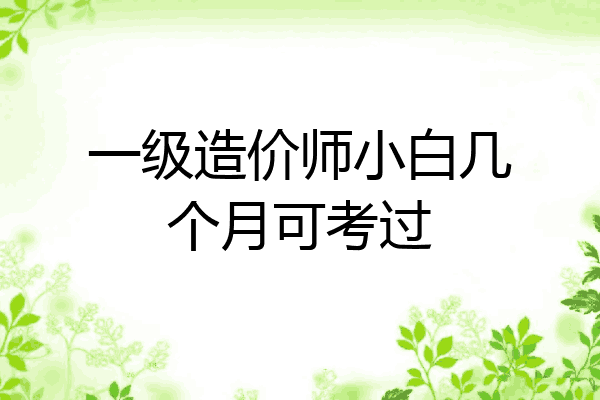 一级造价师小白几个月可考过