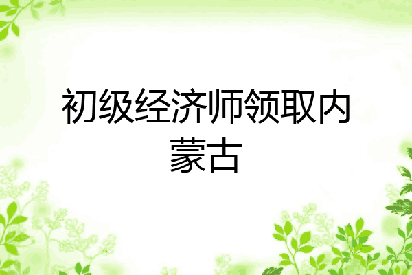 初级经济师领取内蒙古