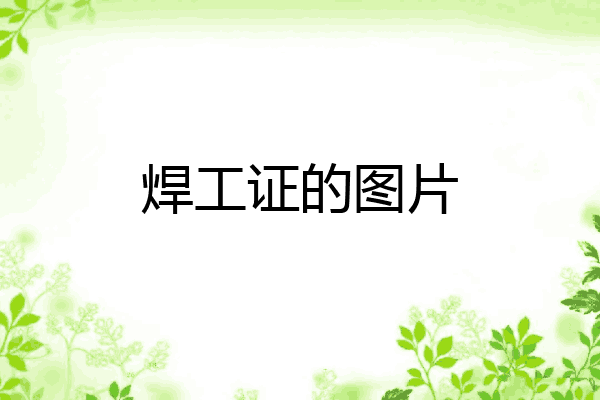 焊工证的图片