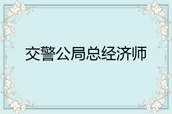 交警公局总经济师