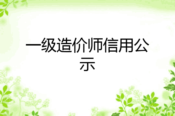 一级造价师信用公示