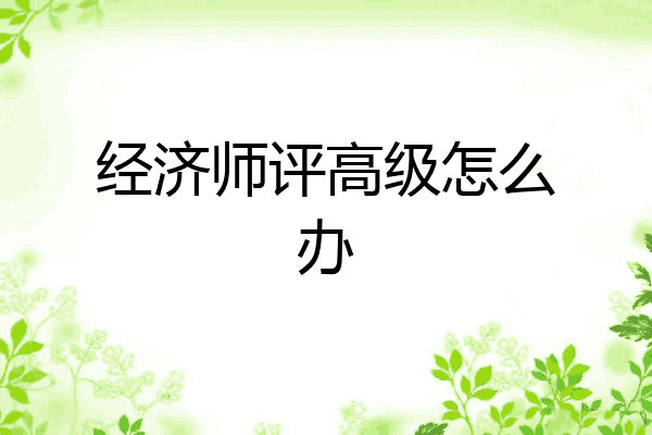 经济师评高级怎么办