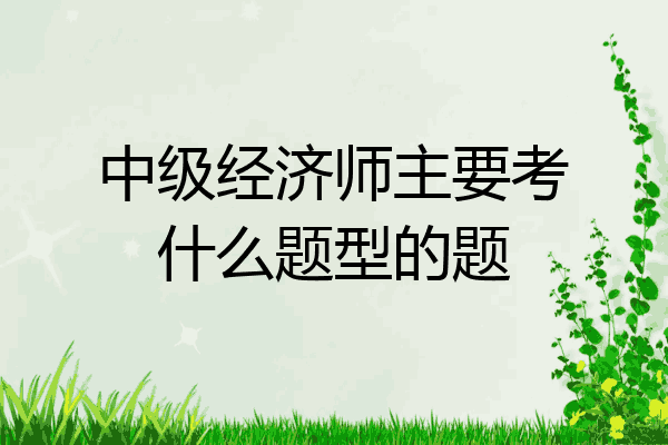 中级经济师主要考什么题型的题