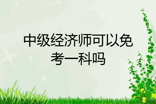 中级经济师可以免考一科吗