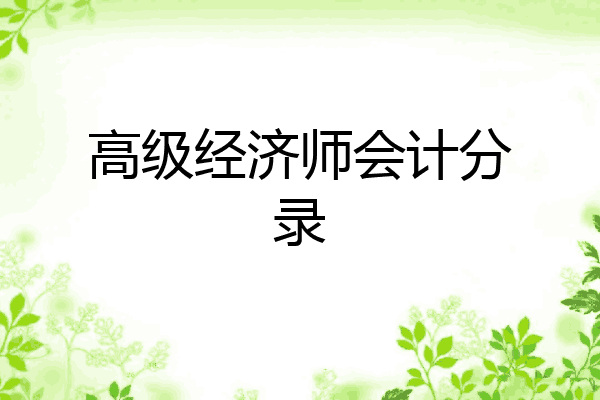 高级经济师会计分录