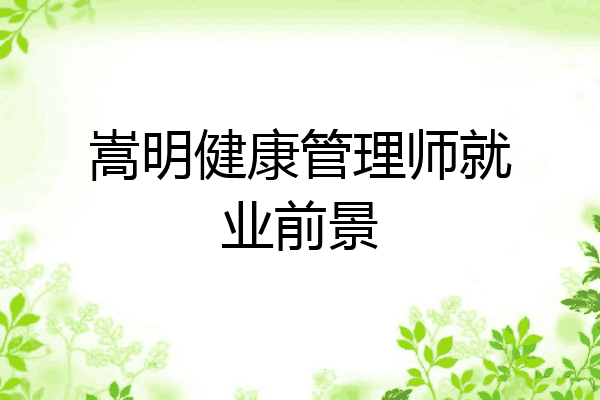嵩明健康管理师就业前景