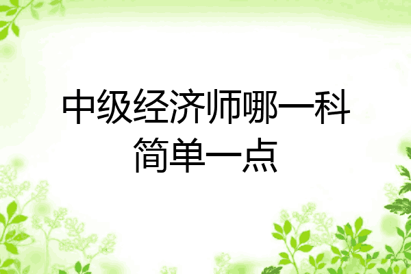 中级经济师哪一科简单一点