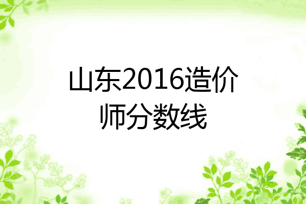山东2016造价师分数线
