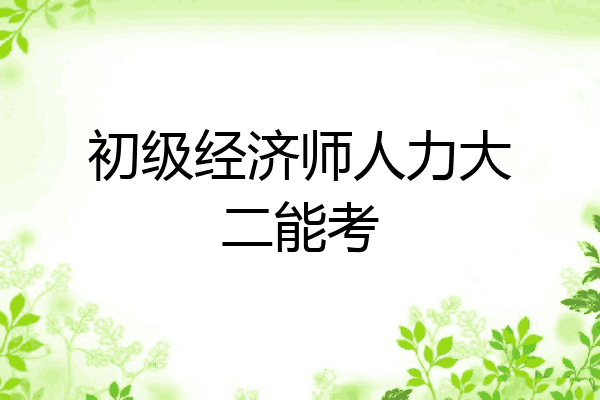 初级经济师人力大二能考