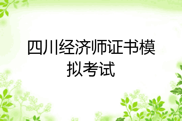 四川经济师证书模拟考试
