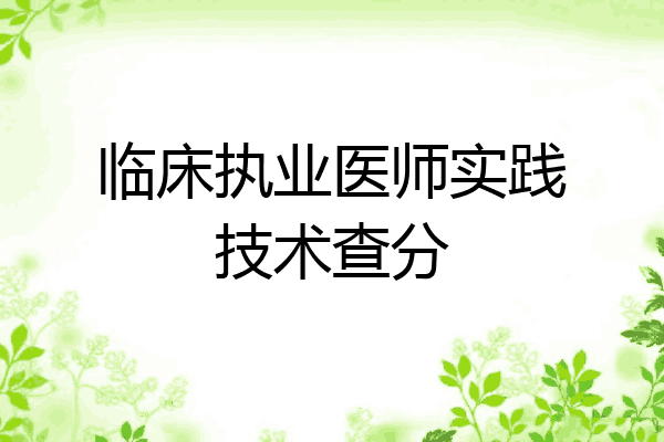 临床执业医师实践技术查分
