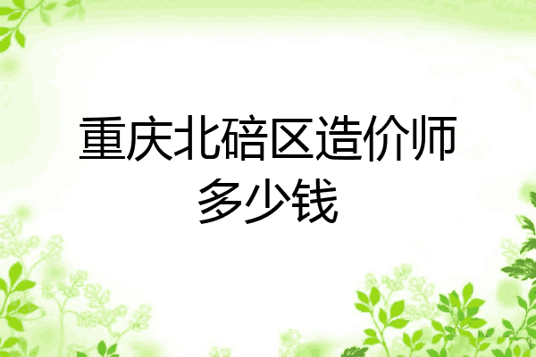 重庆北碚区造价师多少钱