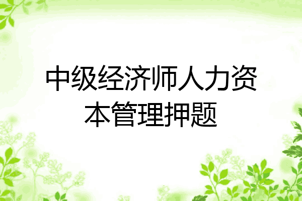 中级经济师人力资本管理押题