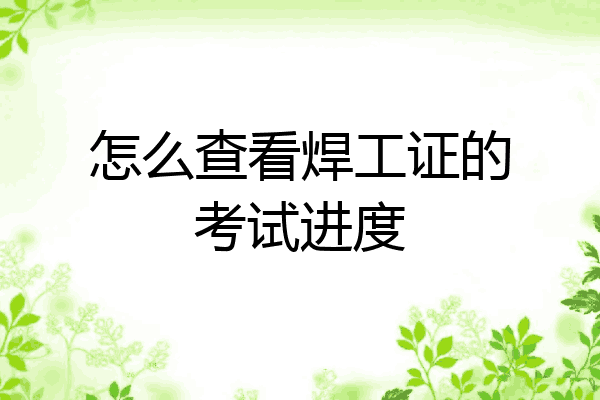 怎么查看焊工证的考试进度