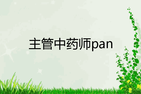 主管中药师pan