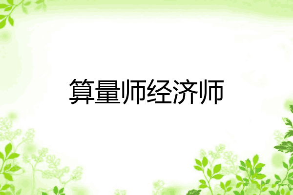 算量师经济师