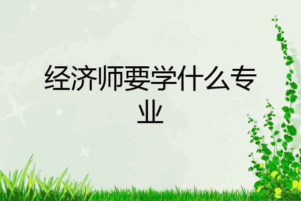经济师要学什么专业
