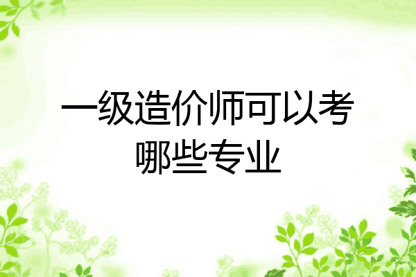 一级造价师可以考哪些专业