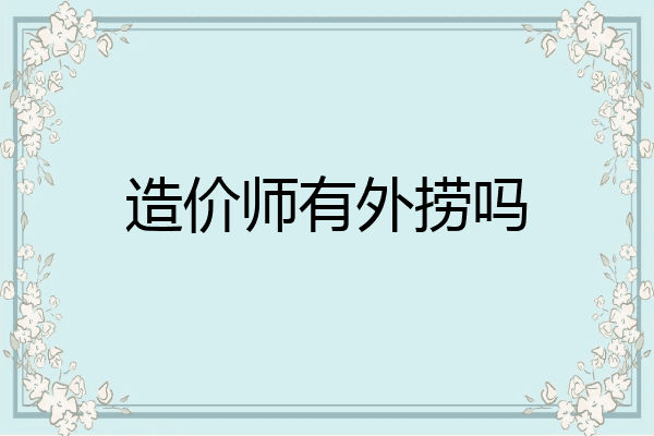 造价师有外捞吗