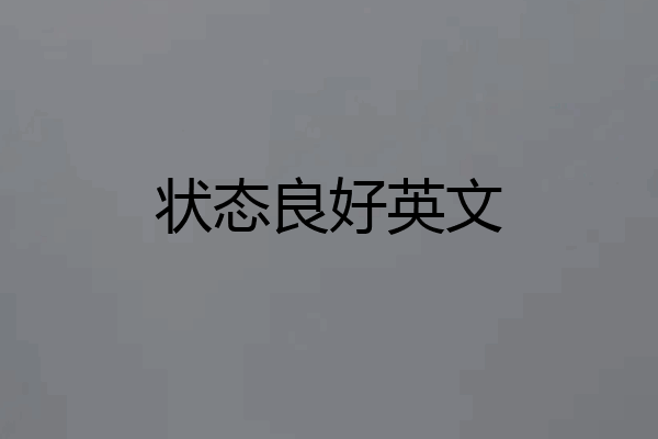 状态良好英文