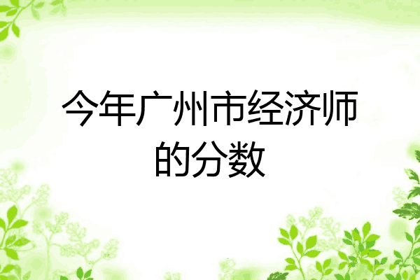 今年广州市经济师的分数