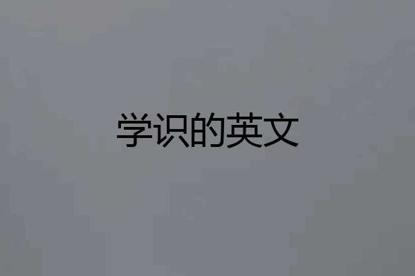学识的英文