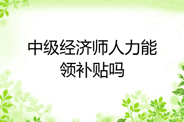 中级经济师人力能领补贴吗