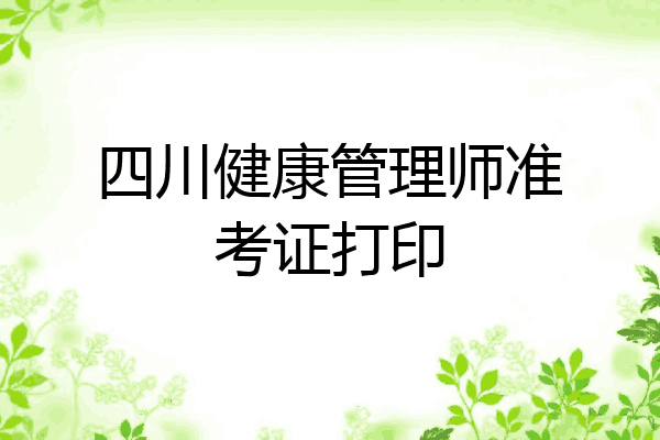 四川健康管理师准考证打印