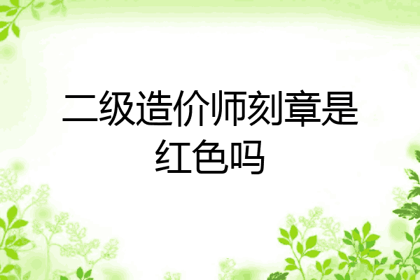 二级造价师刻章是红色吗