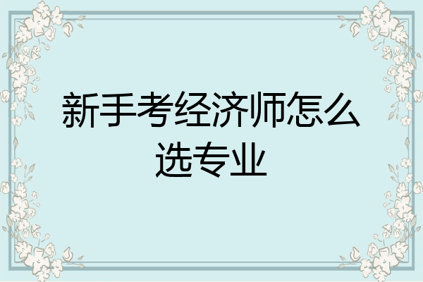 新手考经济师怎么选专业