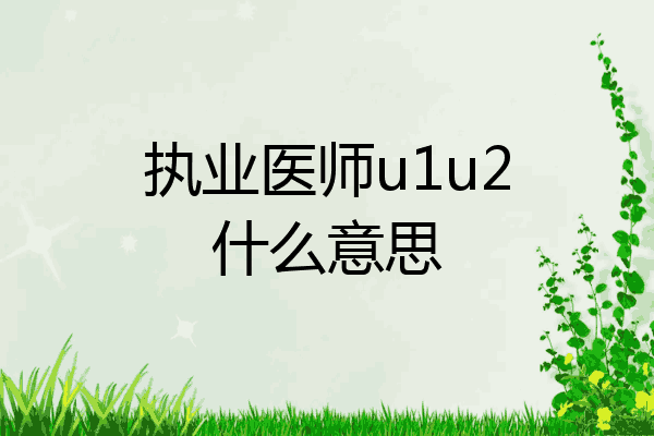 执业医师u1u2什么意思